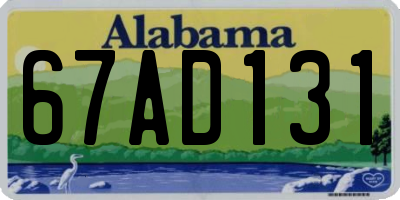 AL license plate 67AD131