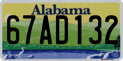 AL license plate 67AD132