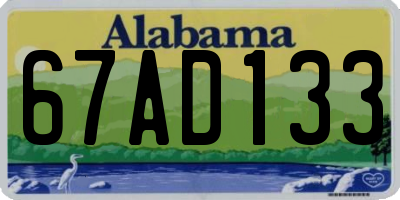 AL license plate 67AD133