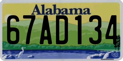 AL license plate 67AD134
