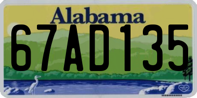 AL license plate 67AD135