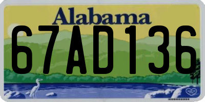 AL license plate 67AD136