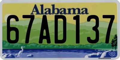 AL license plate 67AD137