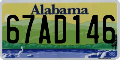 AL license plate 67AD146