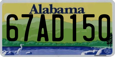 AL license plate 67AD150