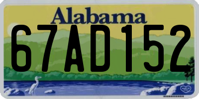 AL license plate 67AD152