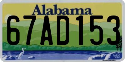 AL license plate 67AD153