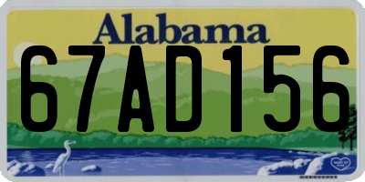 AL license plate 67AD156