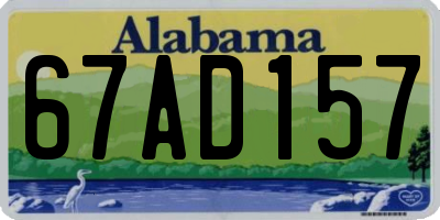 AL license plate 67AD157