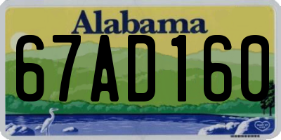 AL license plate 67AD160