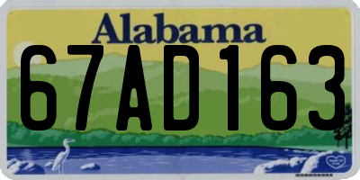 AL license plate 67AD163