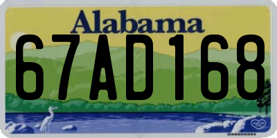 AL license plate 67AD168