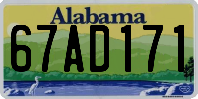 AL license plate 67AD171