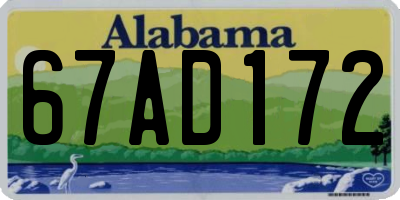 AL license plate 67AD172