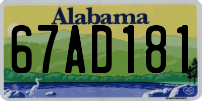 AL license plate 67AD181