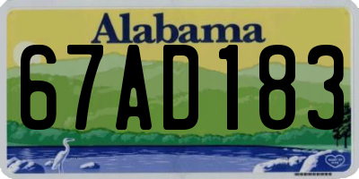 AL license plate 67AD183
