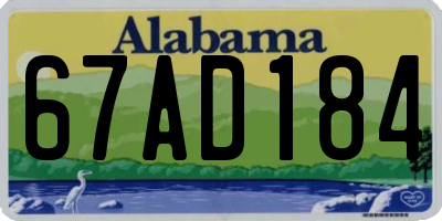 AL license plate 67AD184