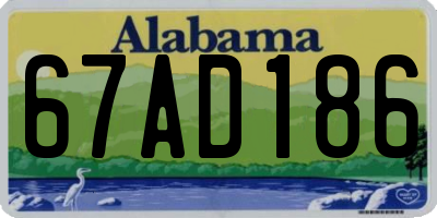 AL license plate 67AD186