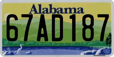 AL license plate 67AD187