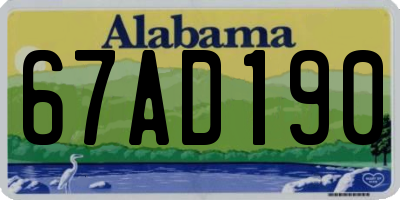 AL license plate 67AD190