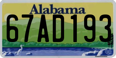 AL license plate 67AD193