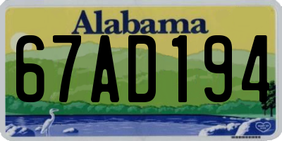 AL license plate 67AD194