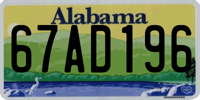 AL license plate 67AD196