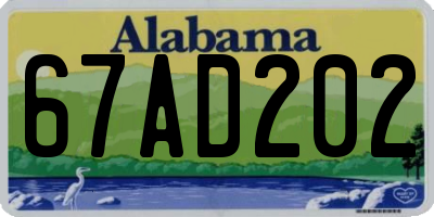 AL license plate 67AD202