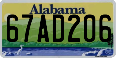 AL license plate 67AD206