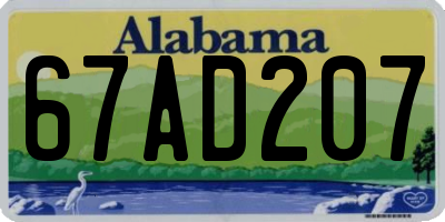 AL license plate 67AD207