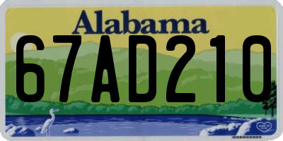AL license plate 67AD210