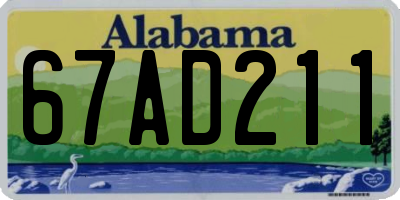 AL license plate 67AD211