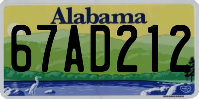 AL license plate 67AD212