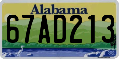 AL license plate 67AD213