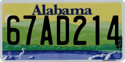 AL license plate 67AD214