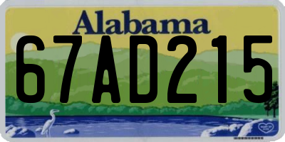 AL license plate 67AD215