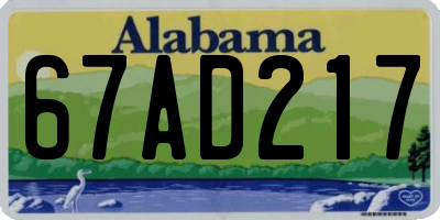 AL license plate 67AD217