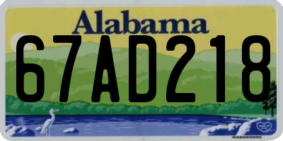 AL license plate 67AD218