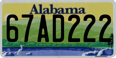 AL license plate 67AD222