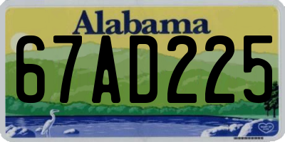 AL license plate 67AD225