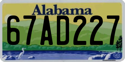 AL license plate 67AD227