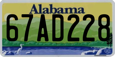 AL license plate 67AD228
