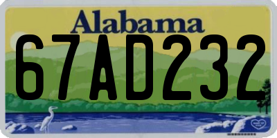 AL license plate 67AD232