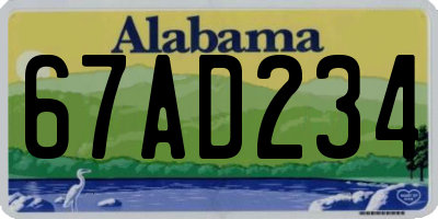 AL license plate 67AD234