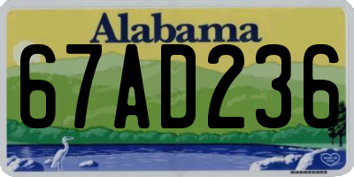 AL license plate 67AD236