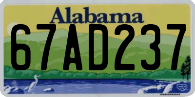 AL license plate 67AD237