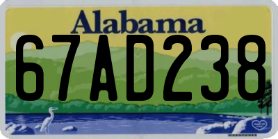 AL license plate 67AD238
