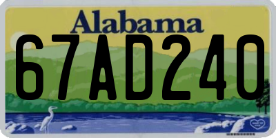 AL license plate 67AD240
