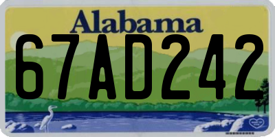 AL license plate 67AD242