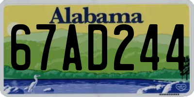 AL license plate 67AD244